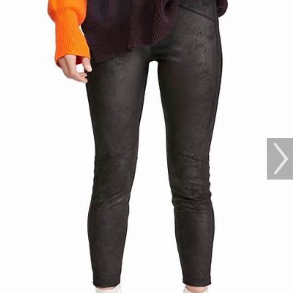 Free People faux suede black leggings.  Size 0.